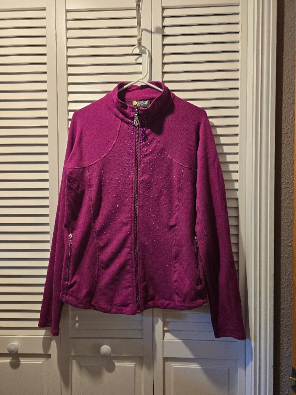 Christine Alexander Full-Zip Track Jacket – Magenta Sparkles